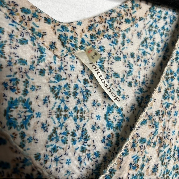 Mittoshop button front Blue Floral Dress small - Picture 5 of 7